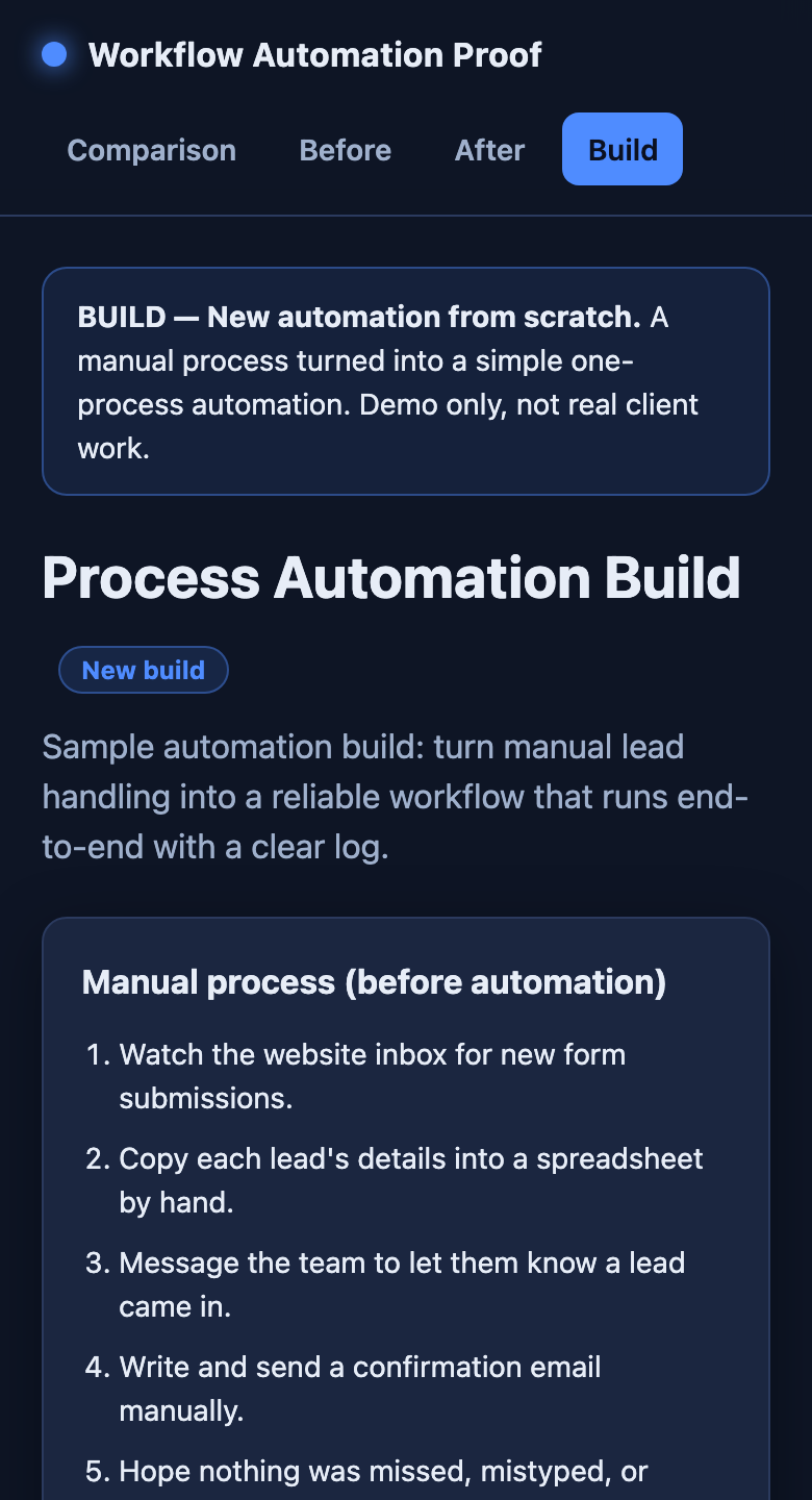 Mobile build: new automation flow